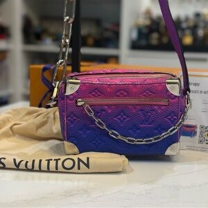 Louis Vuitton Trunk Taurillon Illusion Blue Pink Monogram Mini Soft M81219